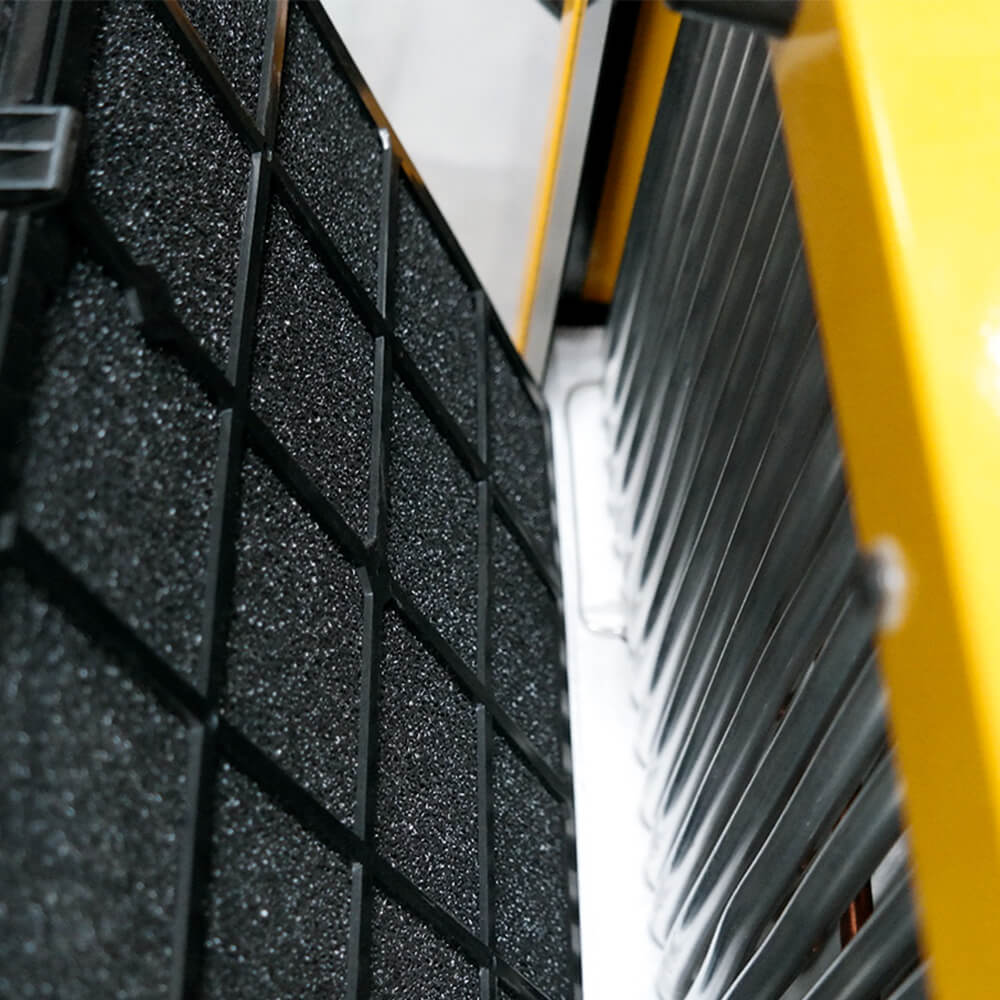 Compact foam air filter enables work in very dusty spaces