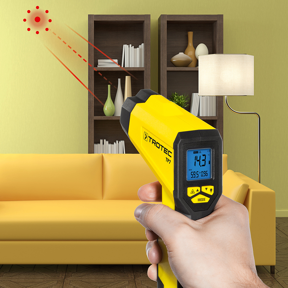 Trotec Pyrometer TP 7 Anwendung in der Wohnung