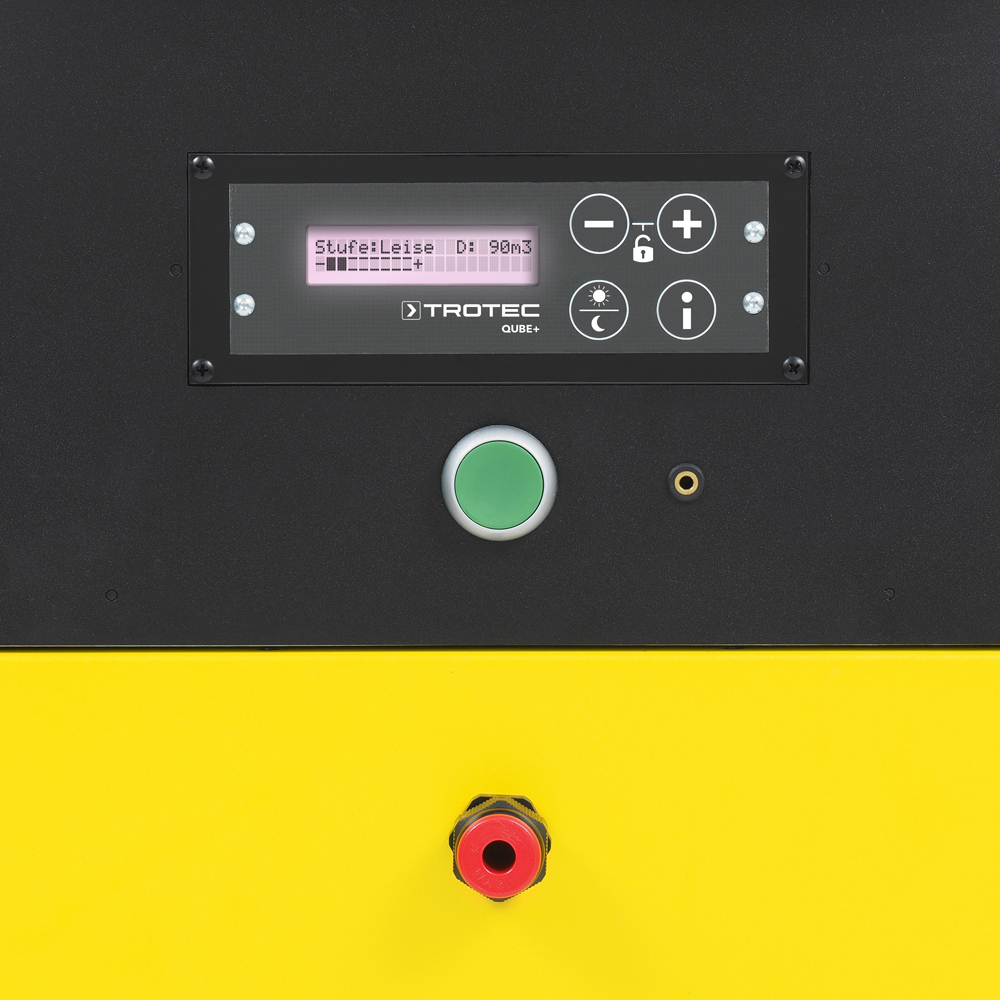 Trotec Qube+ panel de control
